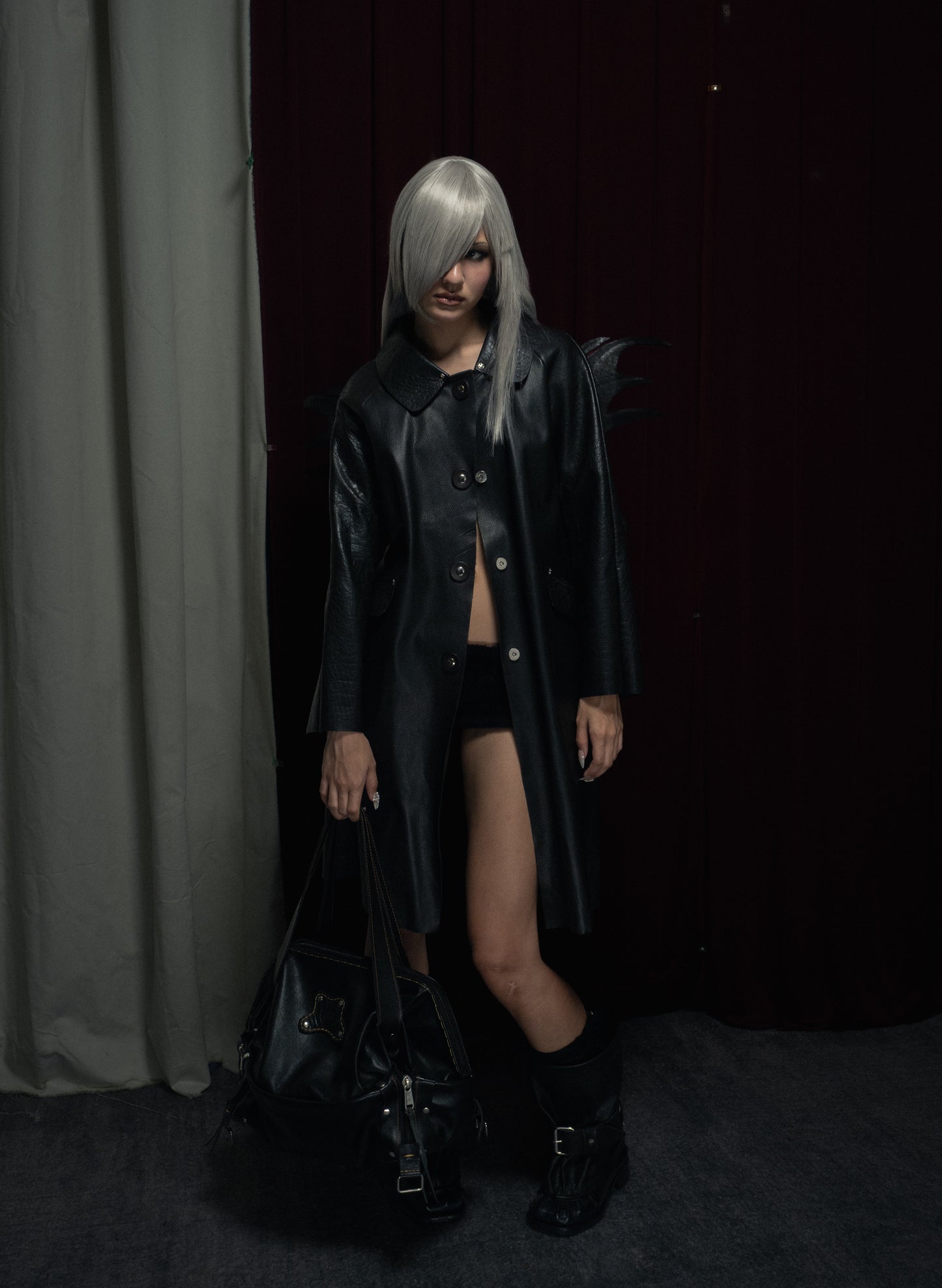 FALLEN WINGS LEATHER COAT