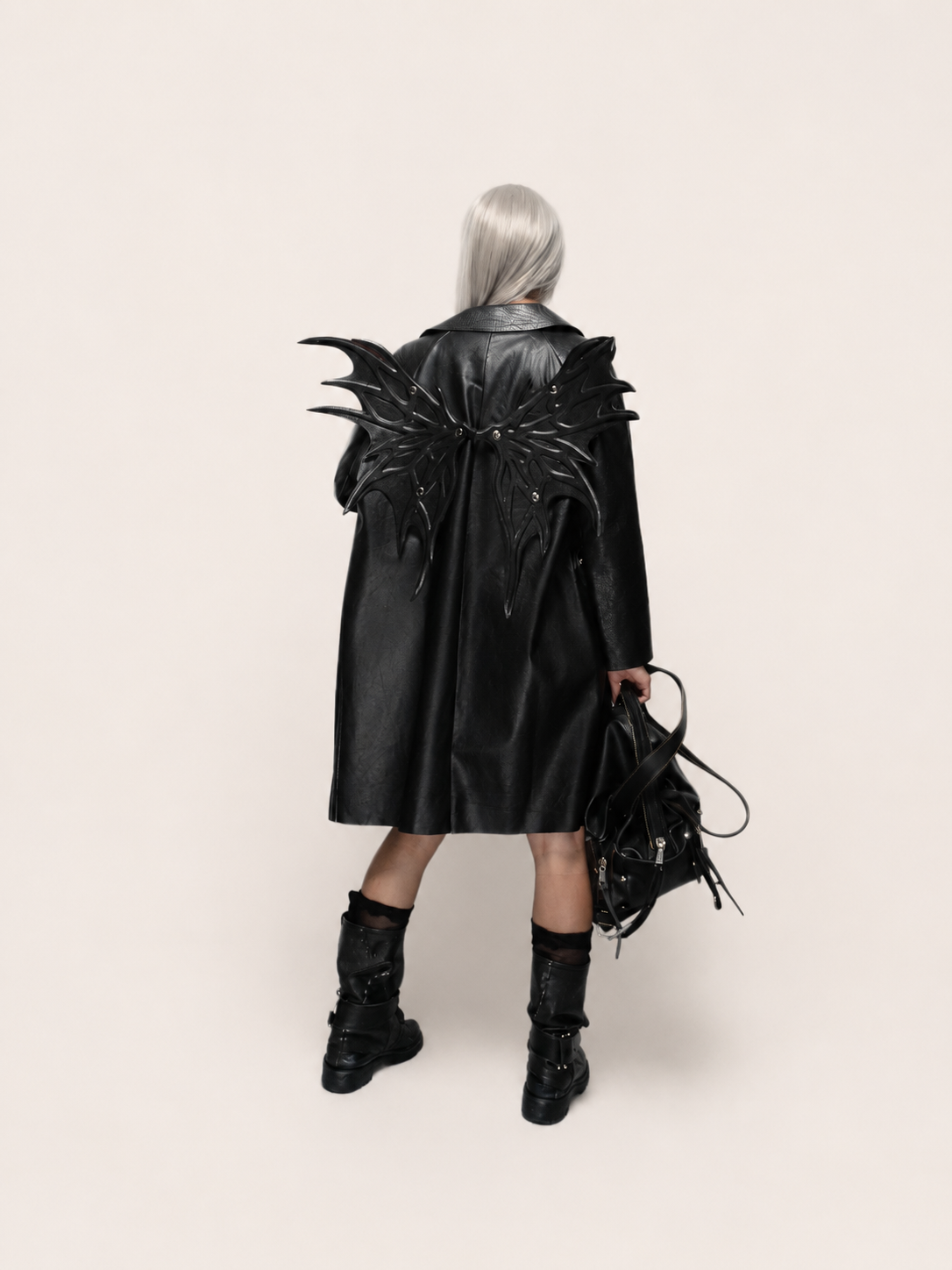 FALLEN WINGS LEATHER COAT