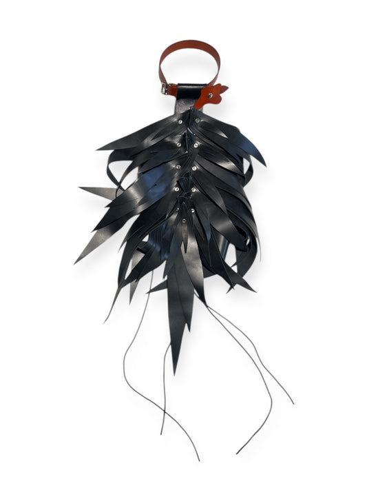 FEATHERED LEATHER HALTER
