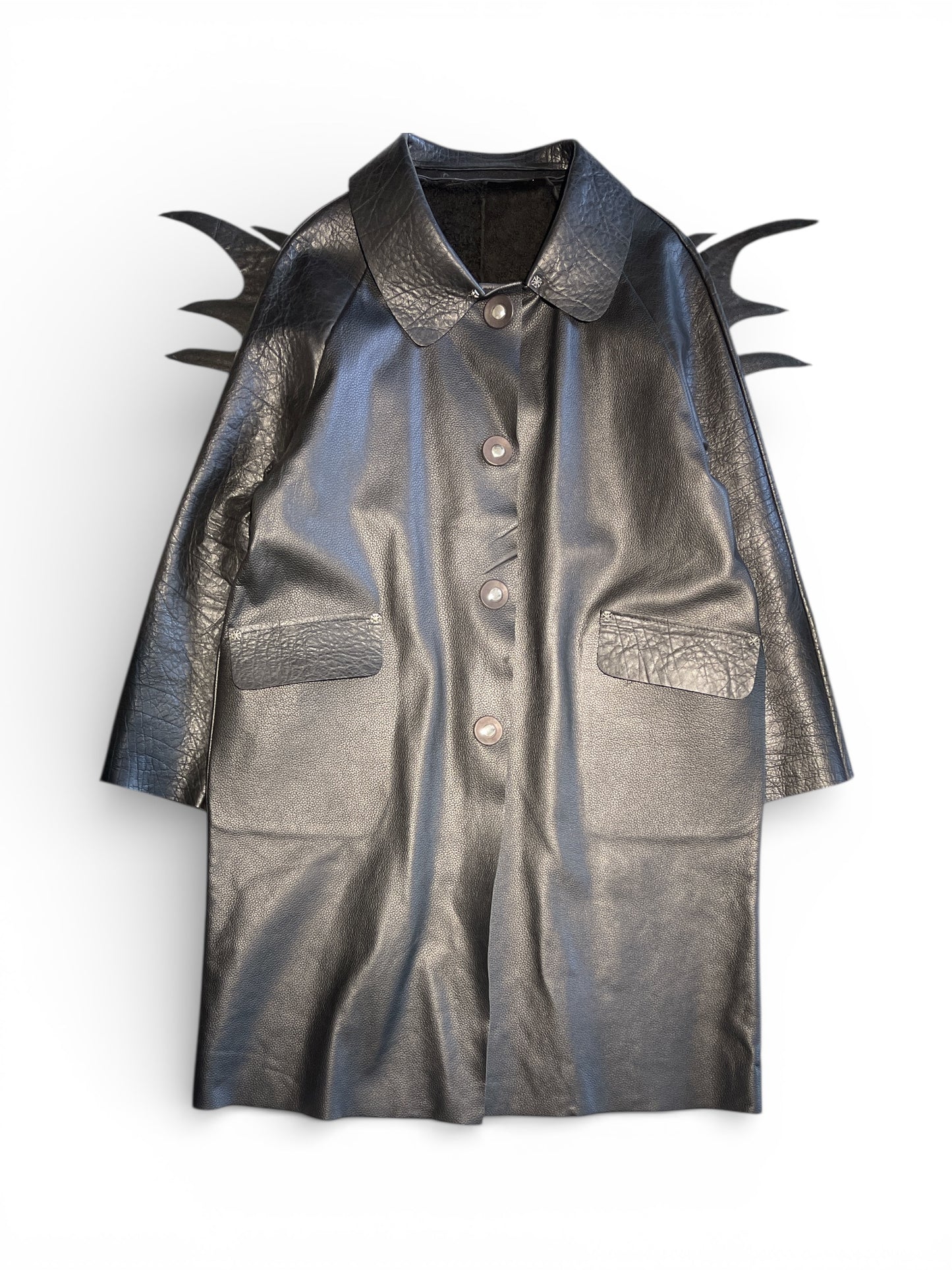 FALLEN WINGS LEATHER COAT